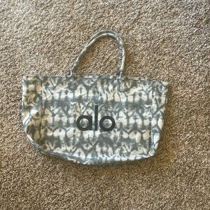 ALO tote bag - grey & white tie-dye